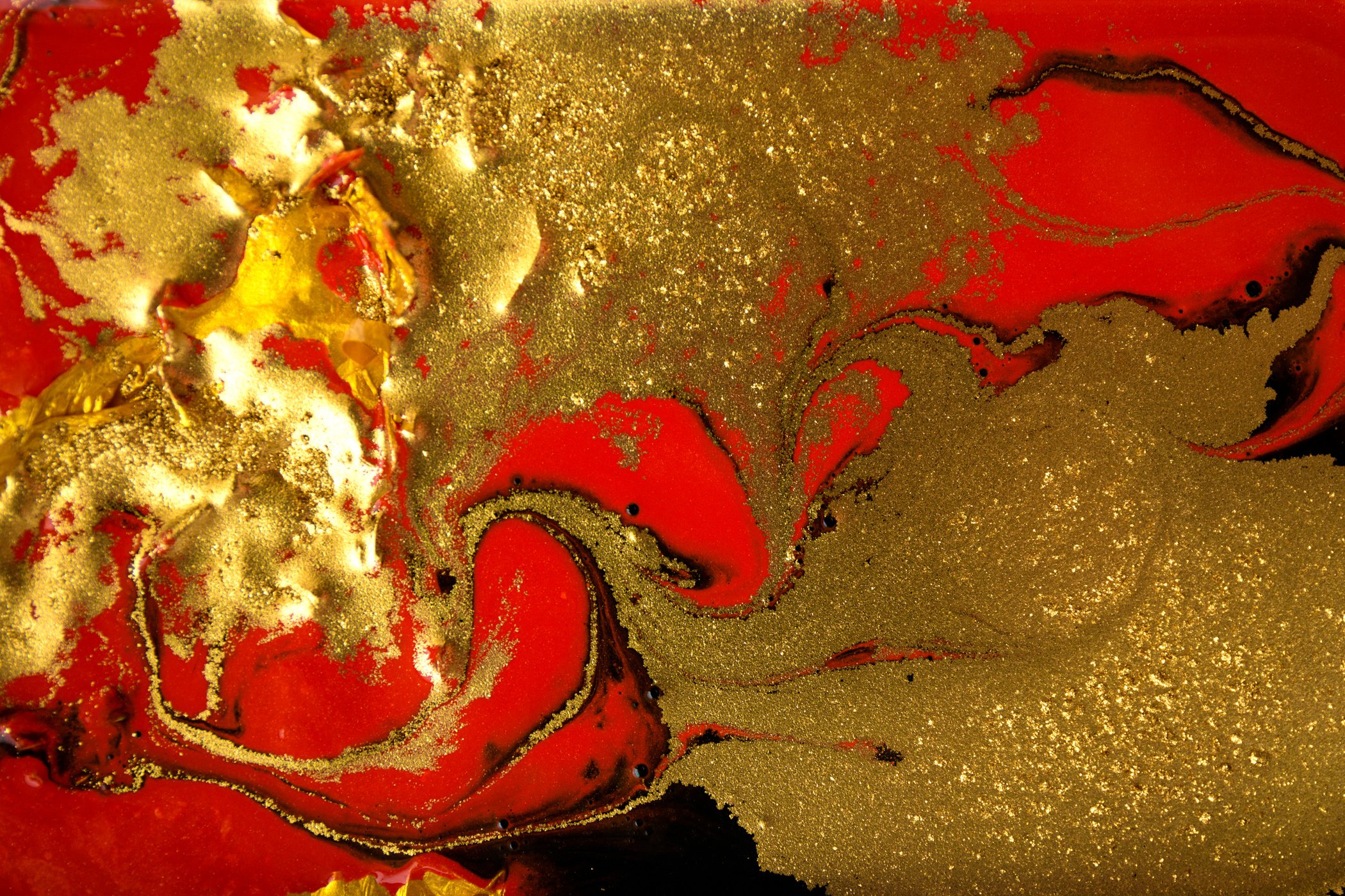 Red and Gold Marbling Texture