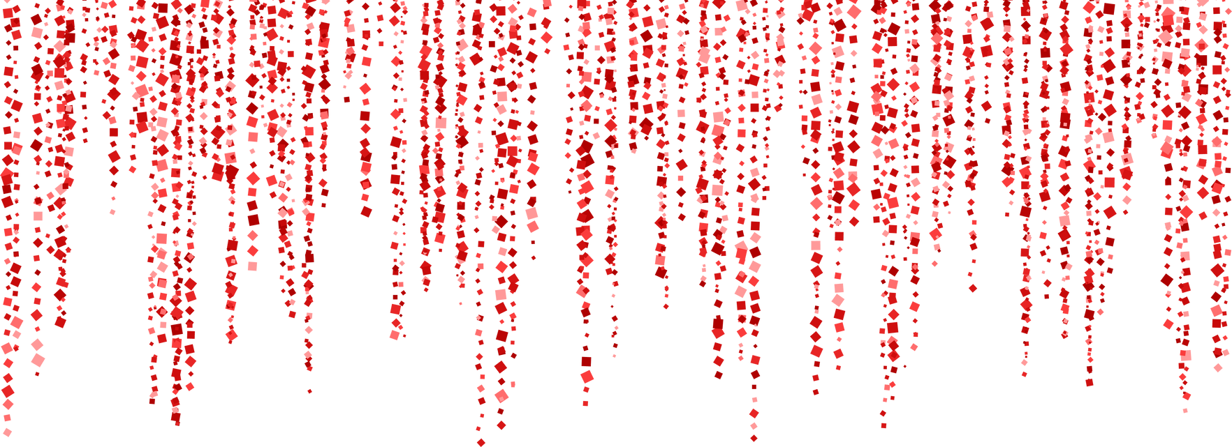 Red glitter rain garland decoration