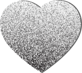 Glitter silver heart.