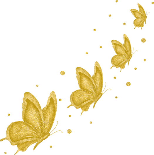 Golden Butterfly with Glitter