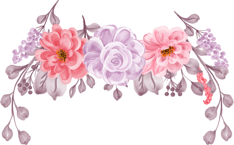 flower arrangement of flower peach and lilac