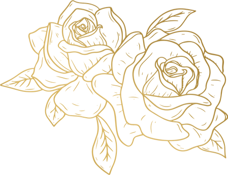 Metallic Monoline Gold Roses