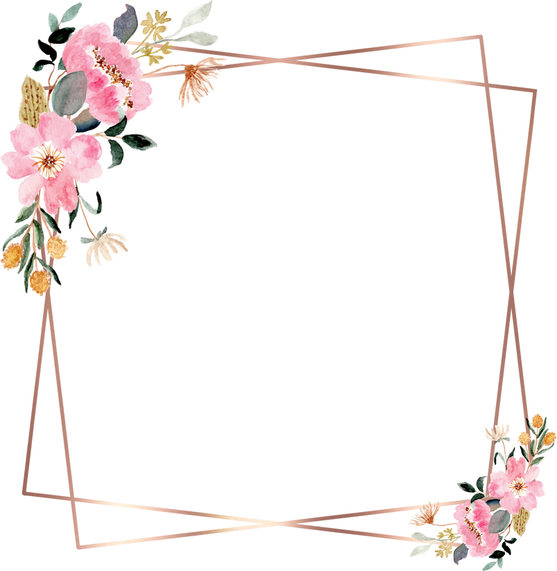 Pink Floral Frame 