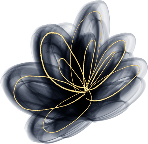 Blue flower with gold lines