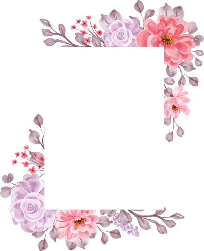 flower frame of flower peach and lilac