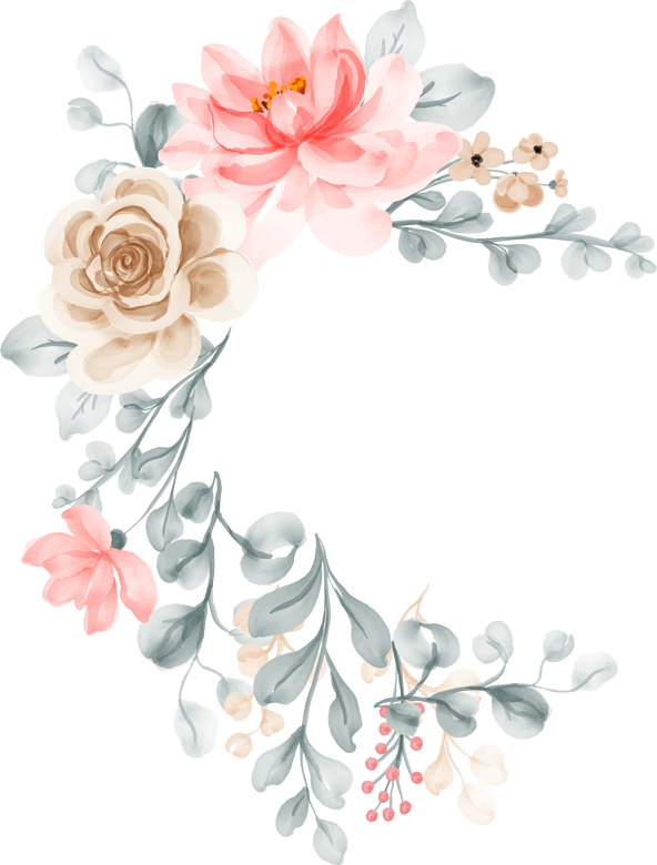 flower arrangement with peach and beige flower