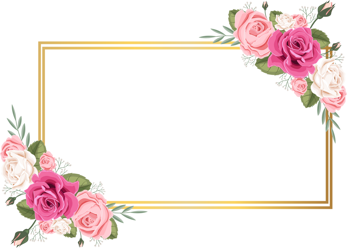 Border and Frame with Flowers Design